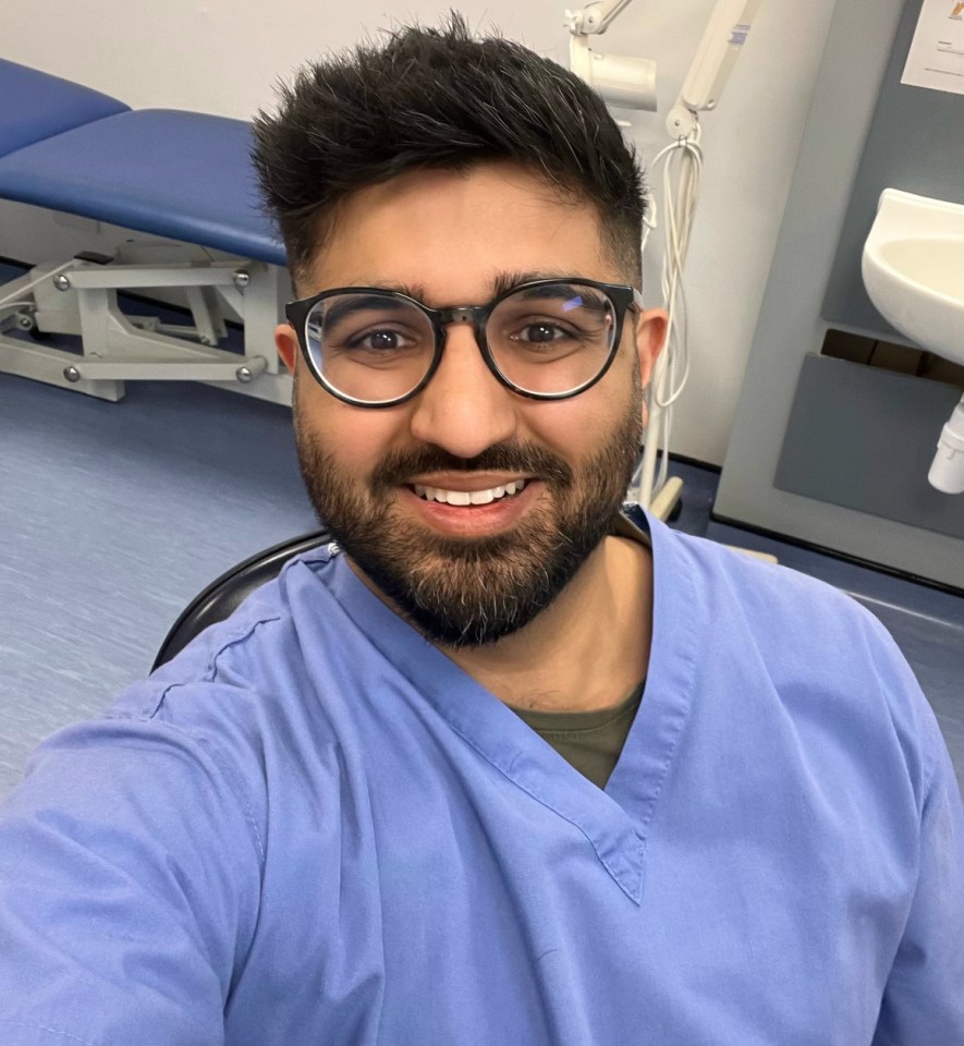 Doctor Sooj in scrubs.