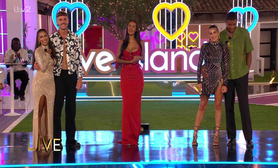 Love Island winners announced on stage.