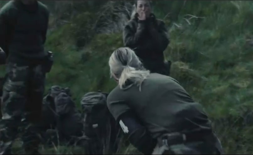 Lucy Spraggan in distress during Celeb SAS: Who Dares Wins.