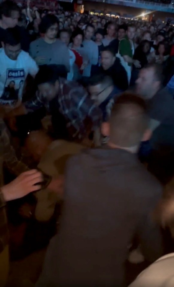 A brawl at an Oasis concert in Toronto.
