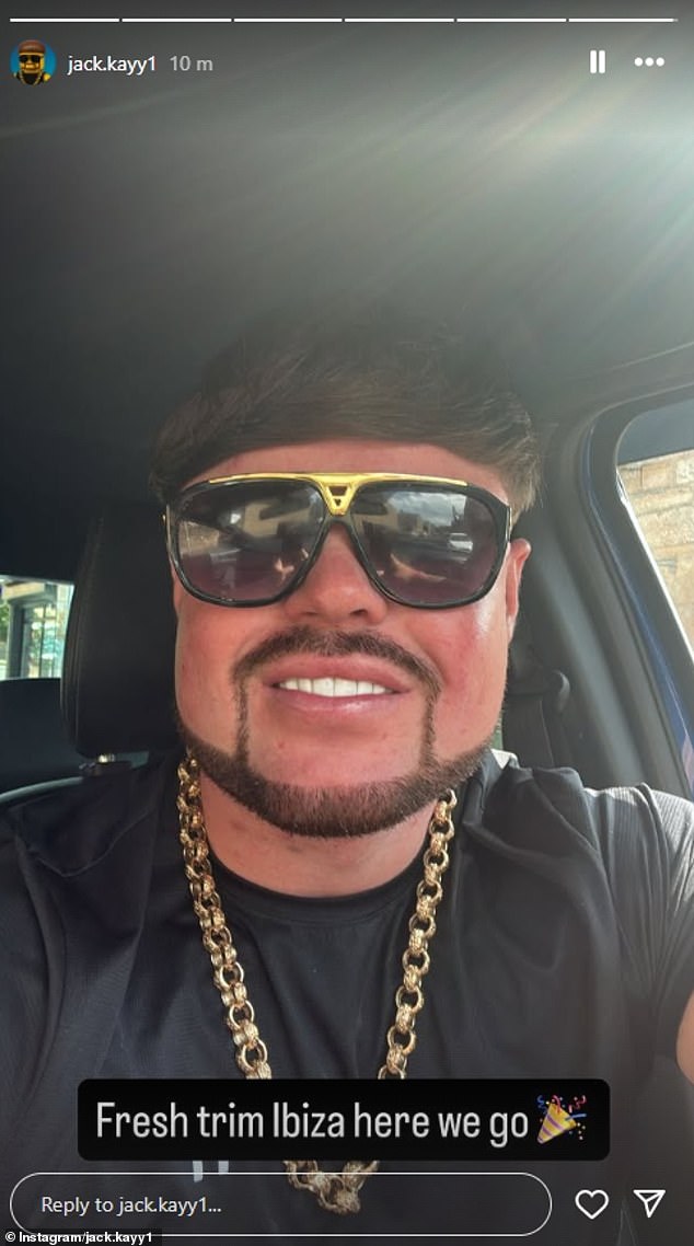 Jack, also known as 'Ibiza Bob', went viral after he was filmed 'cutting shapes' on the party island with a gold chain, sunglasses and a baby pink cup in his hand