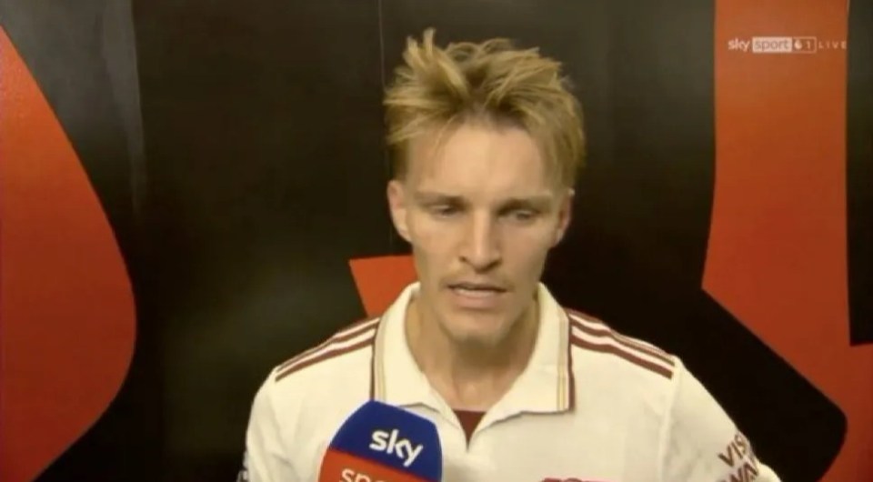 Martin Odegaard in a halftime interview.