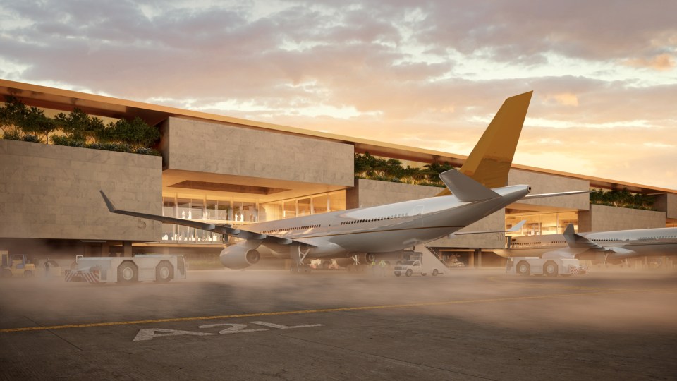Illustration of King Salman International Airport in Saudi Arabia.