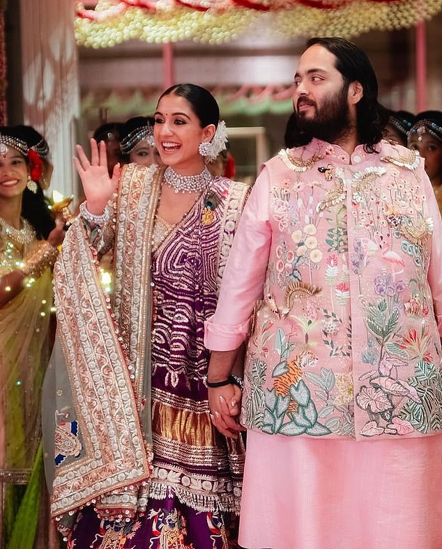 A private zoo run by the son of Asia 's richest person is being investigated over allegations of animal mistreatment and illegal wildlife imports. Anant Ambani (right) stands with his bride Radhika Merchant (left) at their extravagant wedding in Mumbai on July 5. The court ordering the enquiry said there was no evidence to support the allegations against the zoo