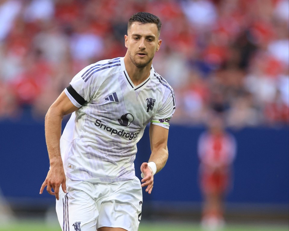 Diogo Dalot of Manchester United playing soccer.