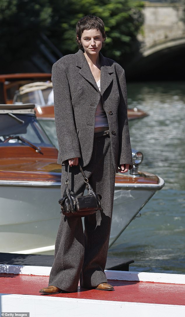 The Crown star Emma Corrin also made an appearance as they arrived at Hotel Excelsior in Venice on Sunday