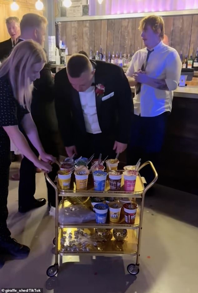 In the clip the host can been seen wheeling out a gold trolly with different flavoured Pot Noodles up for grabs