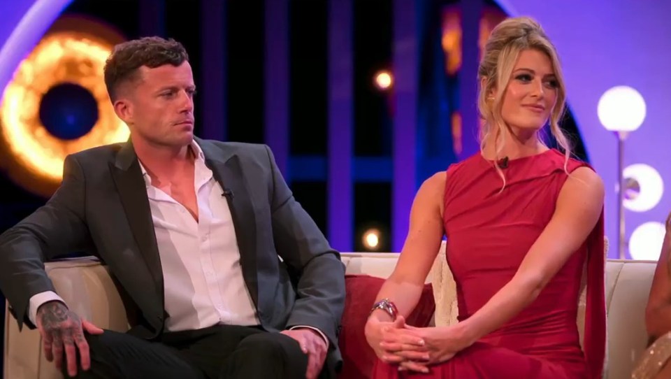 Emma Willis emotional during the Love Is Blind UK reunion.