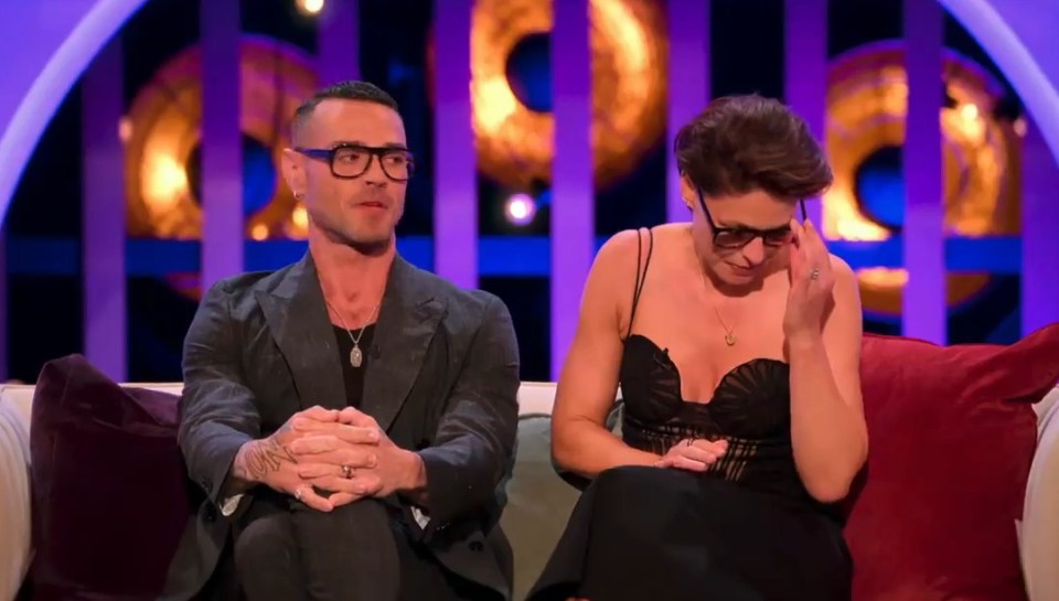 Screenshot of Emma Willis appearing emotional during the Love Is Blind UK reunion.