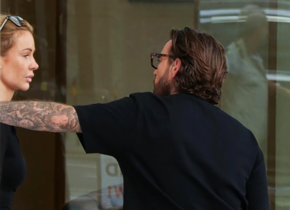 Pete Wicks and Olivia Attwood outside a recording studio.