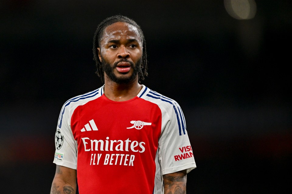 Raheem Sterling of Arsenal in a Champions League match.