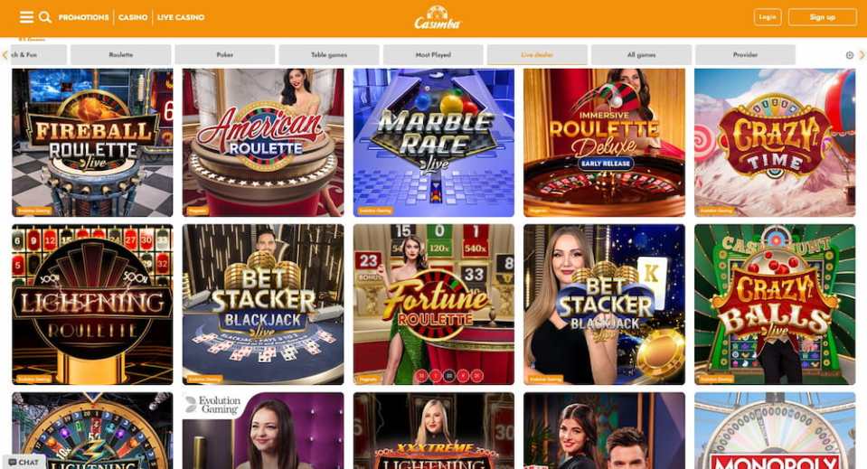 Casimba casino live games.