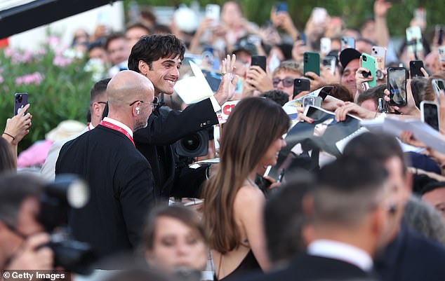 The drama unfolded when Elordi was seen chatting with the man before he declared: 'I'm going to take a picture right here.' He then leaned into a wall of onlookers before snapping: 'Don’t ever tell me what to do!'