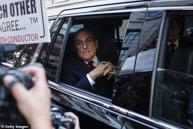 Giuliani was struck by 19-year-old Lauren Kemp while reentering his car after calling 911 for a woman dealing with a domestic conflict. Giuliani is pictured in December 2023