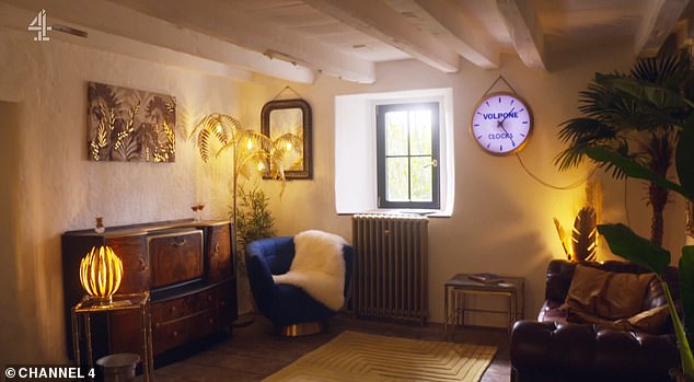 Elsewhere the pair have also curated a little 'oasis' in the main cottage, which they have dubbed their 'cocktail lounge'