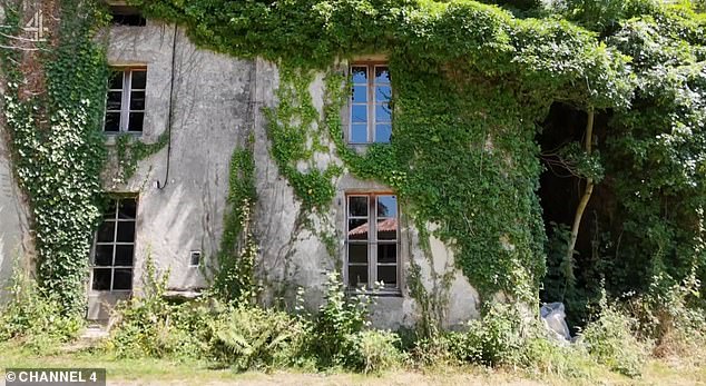 The pair are short of cash while waiting for their home back in the UK to be sold off, and in the meantime can only afford to do basic repairs and maintenance to ensure the properties aren't completely ravaged by the surrounding ivy, bushes and weeds growing on the stones