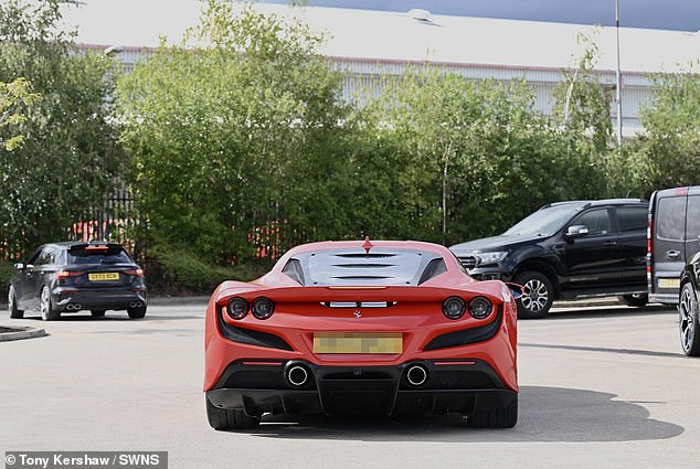 The vehicles sold at GVE London are some of the most luxurious on earth (Pictured: A Ferrari there today)