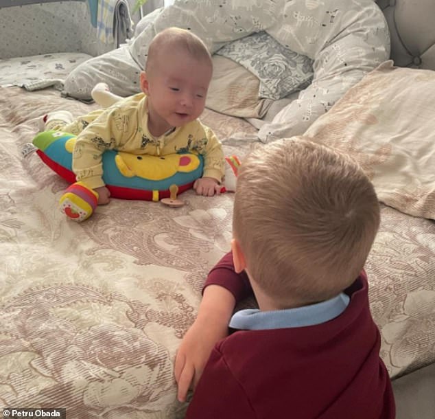 The couple were shocked by the news after their healthy first pregnancy and said not even the doctors had picked up on anything (Sophia pictured with her older brother David)