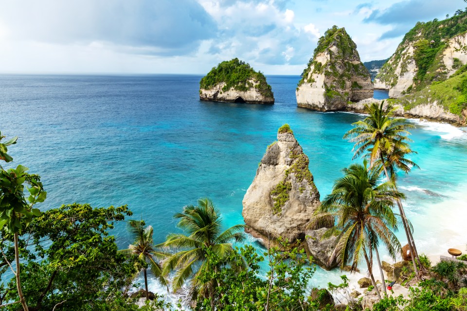 Diamond Beach in Bali, Indonesia.