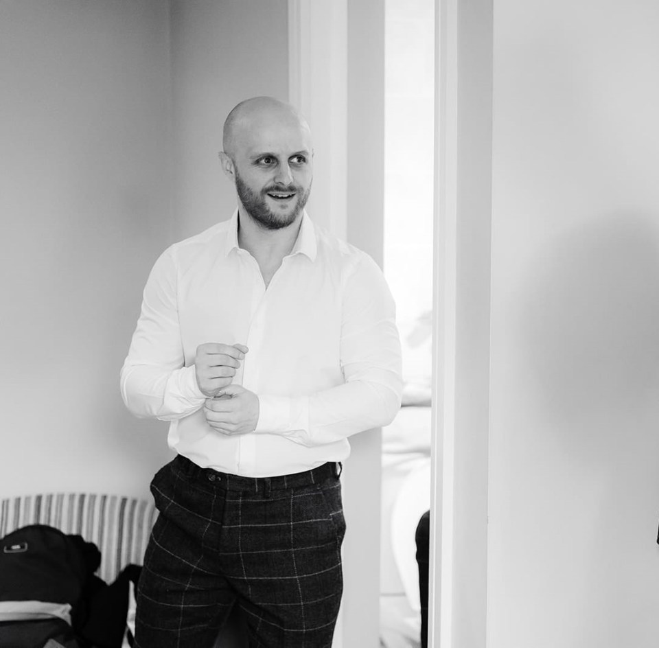 Black and white photo of Andrew Muncie.