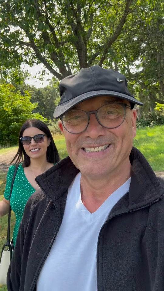 Gregg Wallace and his wife on a walk.