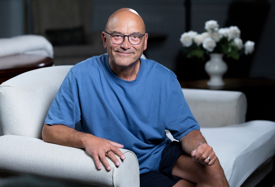 Portrait of Gregg Wallace sitting in a chair.