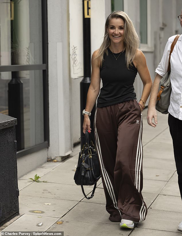 Helen looked happy as she stepped out in her Adidas track pants