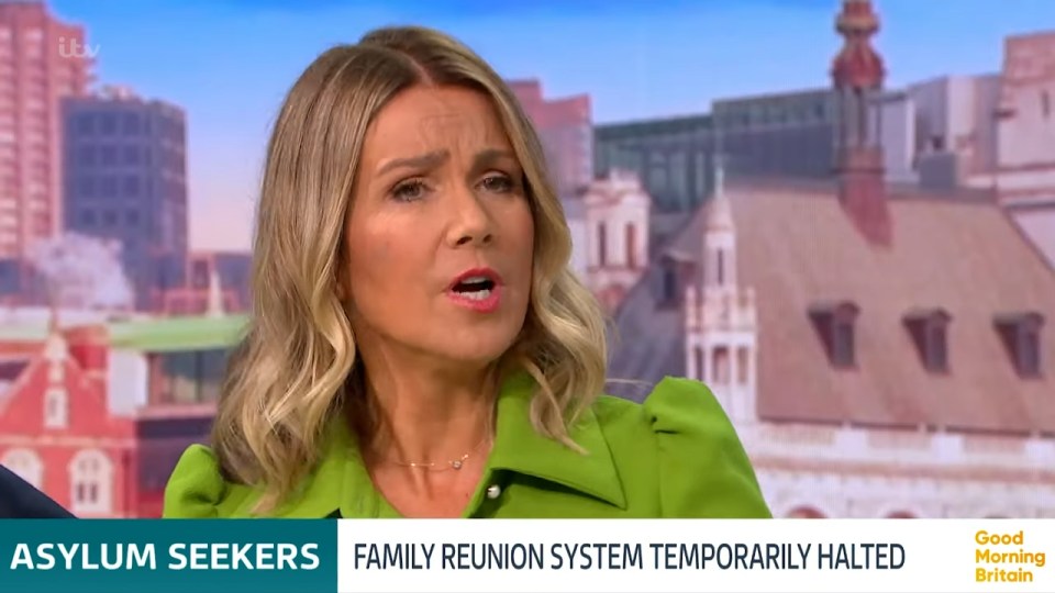Screenshot of a news segment about asylum seekers and the family reunion system being temporarily halted.