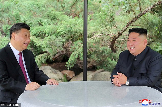 President Xi and Kim Jong Un holding talks during the Chinese leader's visit to North Korea in 2019. The two men are expected to show unity in a bid to challenge the West
