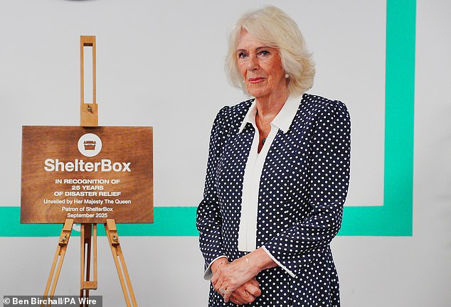 Camilla commemorated 25 years since the charity launched with a plaque