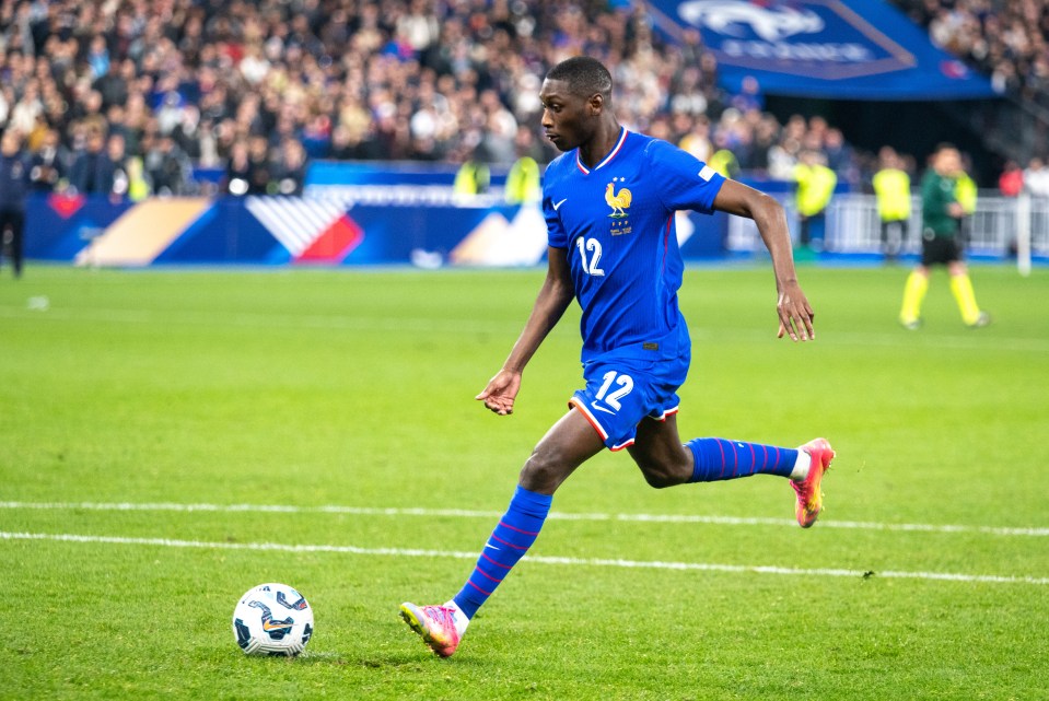 Randal Kolo Muani of France playing soccer.