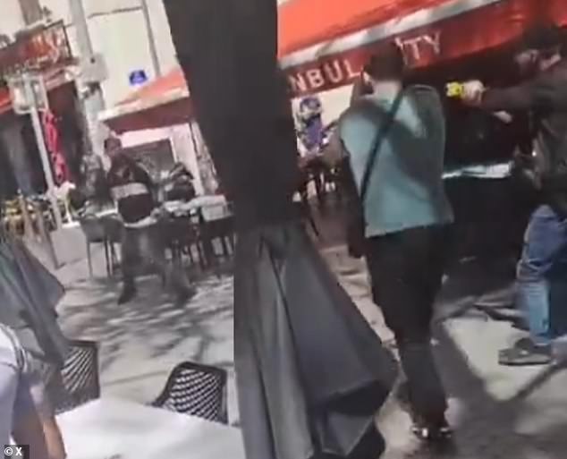 Sources told Le Figaro the man stabbed a hotel manager and a guest before going out into the street and threatening police officers