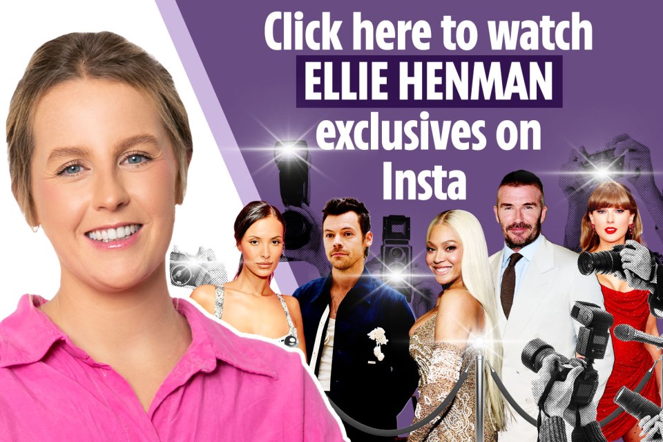 Collage of Ellie Henman and celebrities; click to watch exclusives on Instagram.