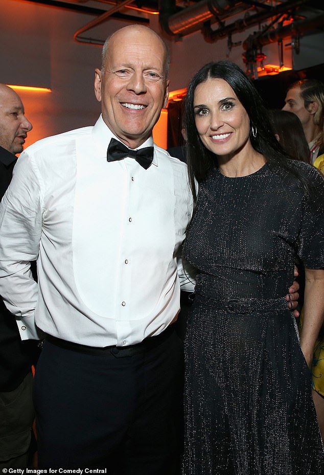 'It¿s hard to see somebody who was so vibrant and strong and so directed shift into this other parts of themself,' said Demi on Oprah's podcast; she and Bruce are pictured in 2018