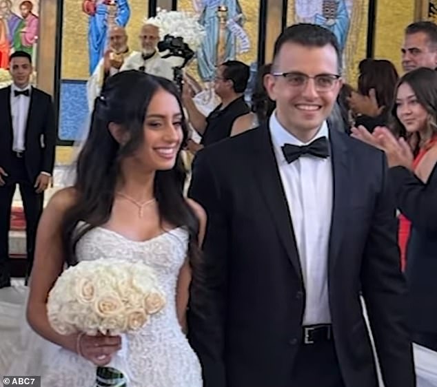 George and Nadeen Farahat were celebrating the happiest day of their lives after getting married at a church hours earlier