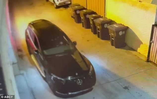 Surveillance footage from outside the venue captured the suspect running to a black Mercedes Benz before driving off
