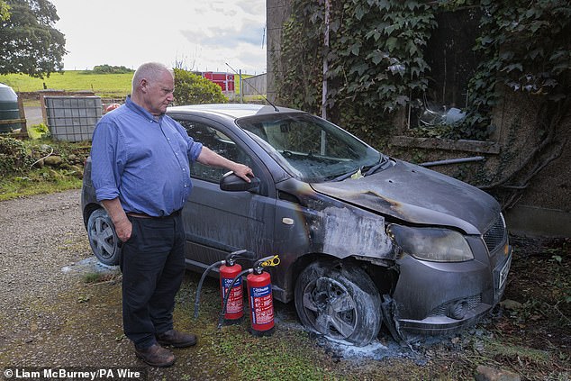 Mr Carson told the PA news agency: 'On Sunday evening I was alerted by a tenant who came running in a panicked situation that we were under attack'