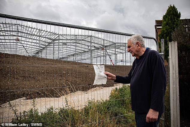 Mr Peters, pictured, said his dreams of a peaceful retirement had been 'shattered' by the arrival of the structure so close to his home