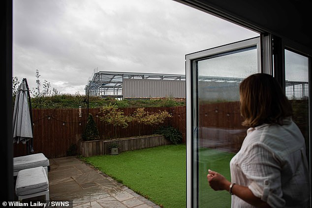 Ms Gerrard lives behind one of the completed warehouses which towers over her rear garden
