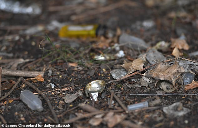 Pictured: A car park 100 metres from the new Thistle Centre that has been used for drug taking