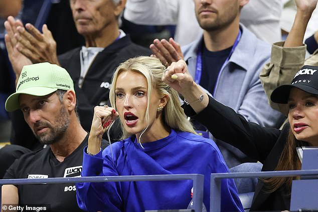 Fritz's girlfriend Morgan Riddle - known for her immaculate style - was in the crowd watching