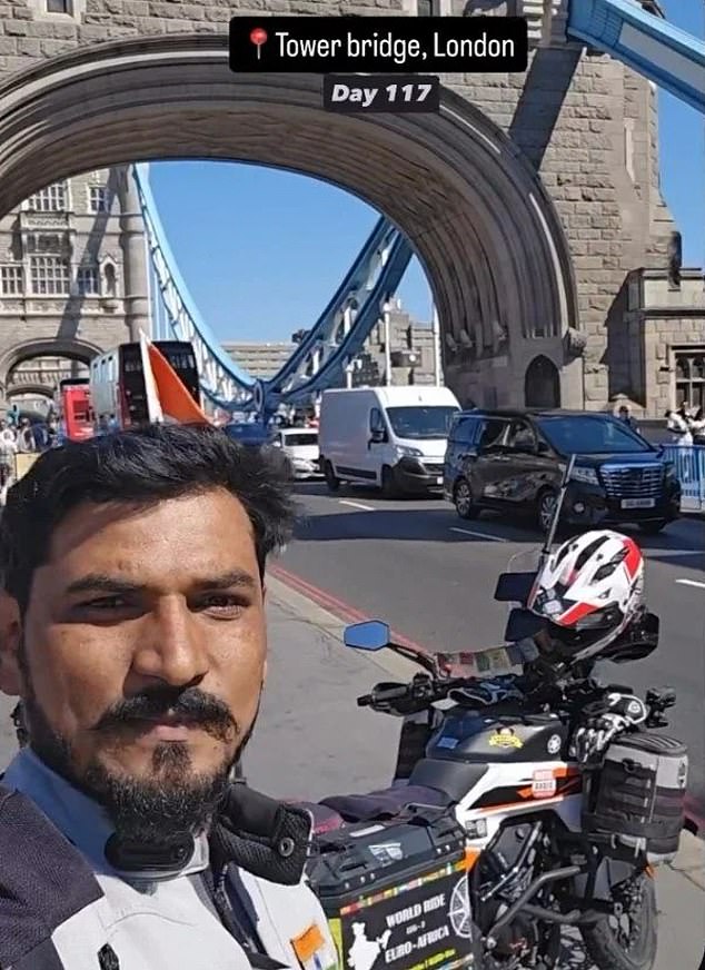 Mr Alekari parked his vehicle in Wollaton Park, Nottingham at around 11am, but when he returned less than an hour later, it was gone. He said his round-the-world challenge is on hold until he finds his bike and belongings