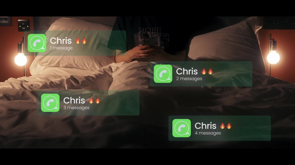 Screenshot of a phone displaying multiple messages from "Chris" with fire emojis.