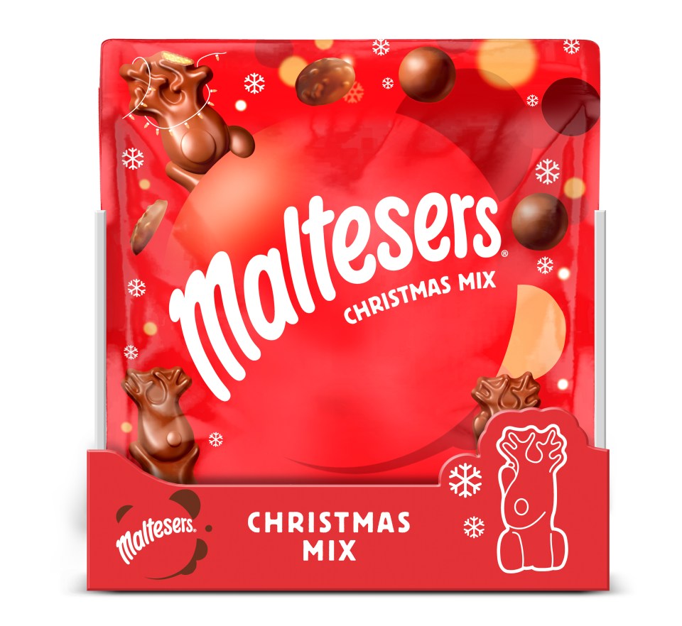 Maltesers Christmas Mix bag and display box.