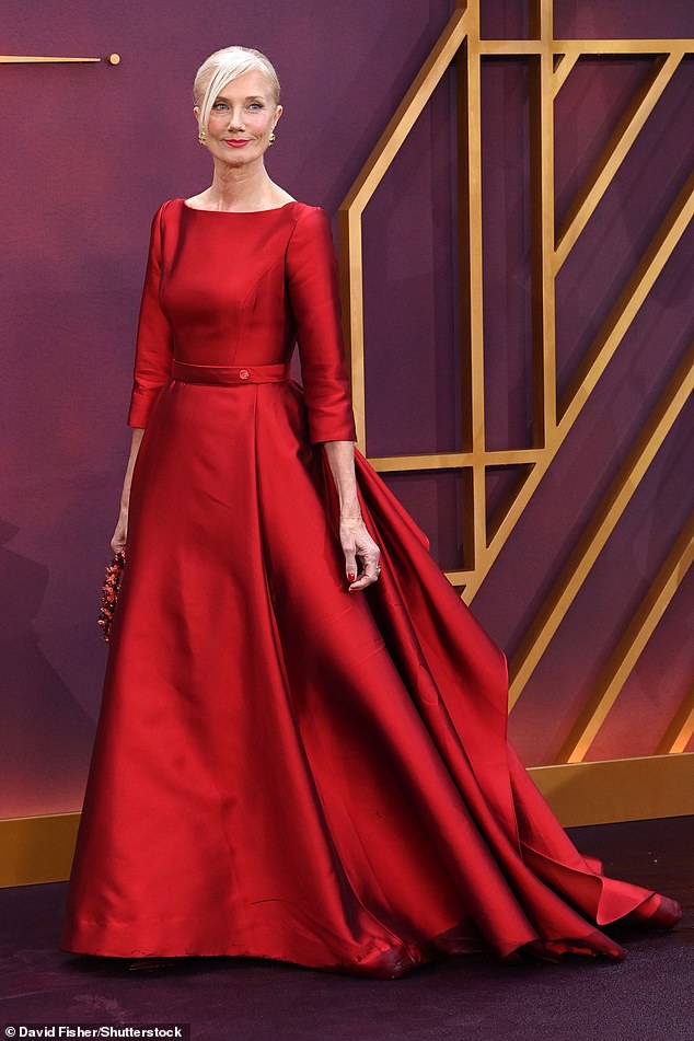 The actresses joined co-star Joely Richardson (pictured), who cut an elegant figure in a dazzling ball gown
