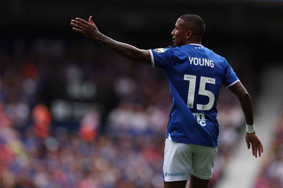 Ashley Young, number 15, playing for Ipswich Town.