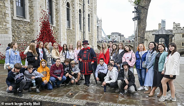 Meeting a Beefeater at the Tower of London, which has a poignant display of ceramic poppies to commemorate the dead from world wars