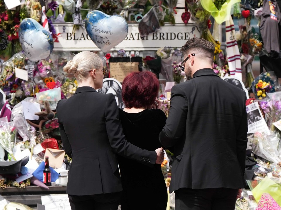 Ozzy Osbourne's family at a memorial.