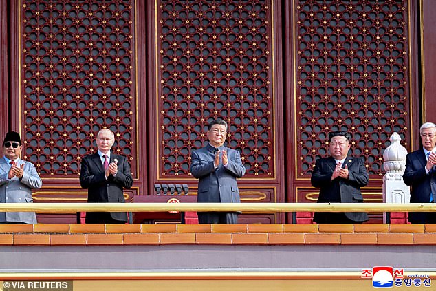 North Korean leader Kim Jong Un, Russian President Vladimir Putin and Chinese President Xi Jinping