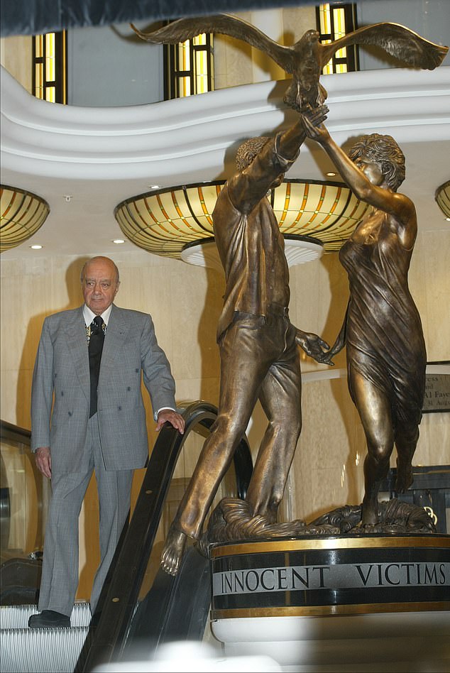Fayed sold Harrods to Qatar for £1.5billion in 2010, but survivors have long criticised the continued presence of the monuments